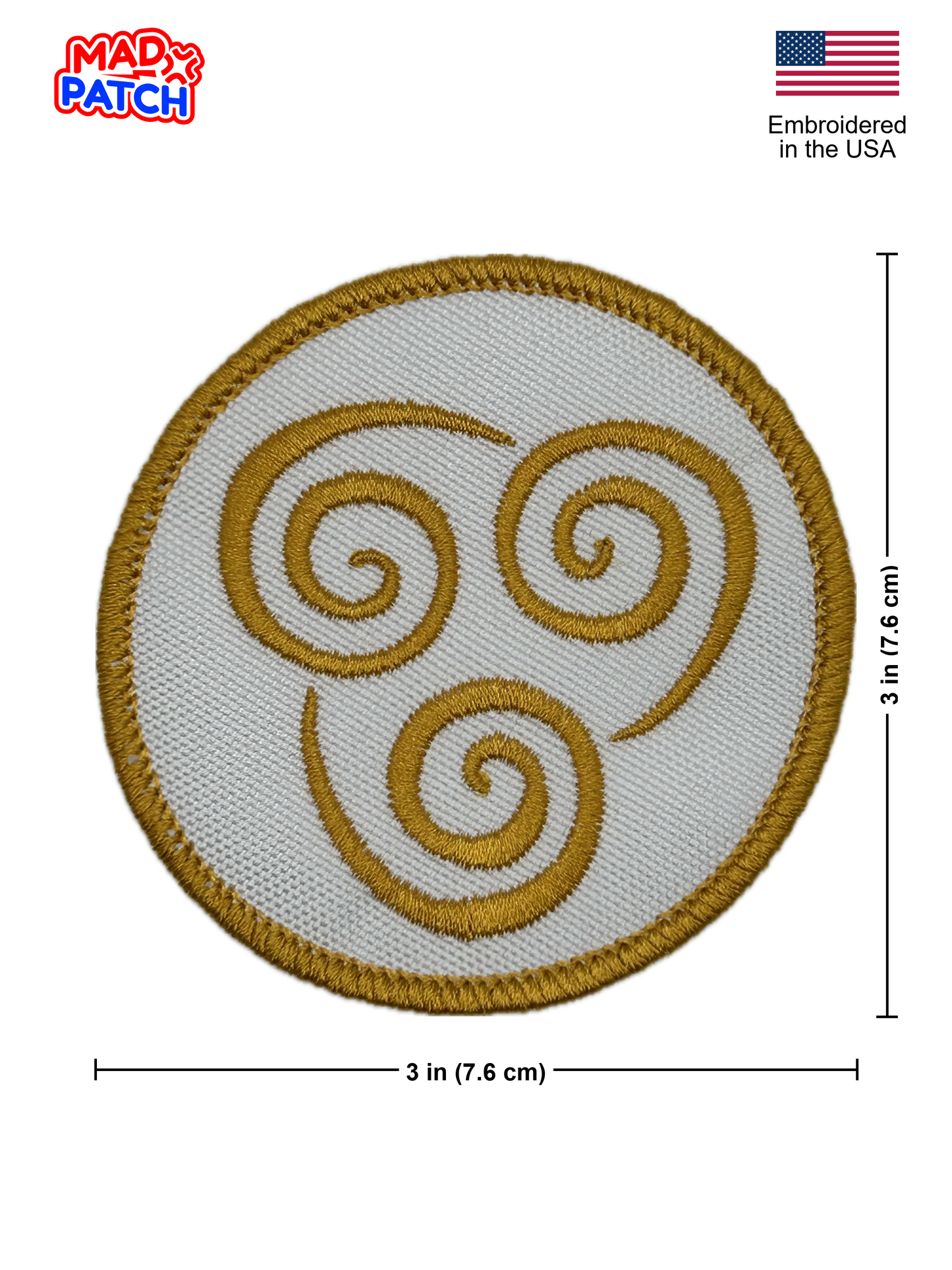 Airbending Patch: Sew-On, Iron-On, or Velcro