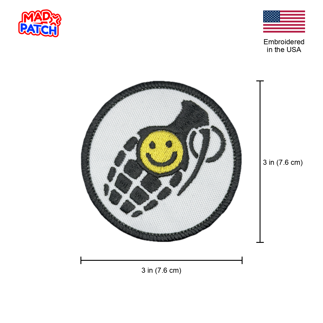Bad Company Grenade Smile Patch Dimensions