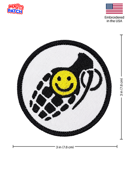 Bad Company Grenade Smile Patch Dimensions
