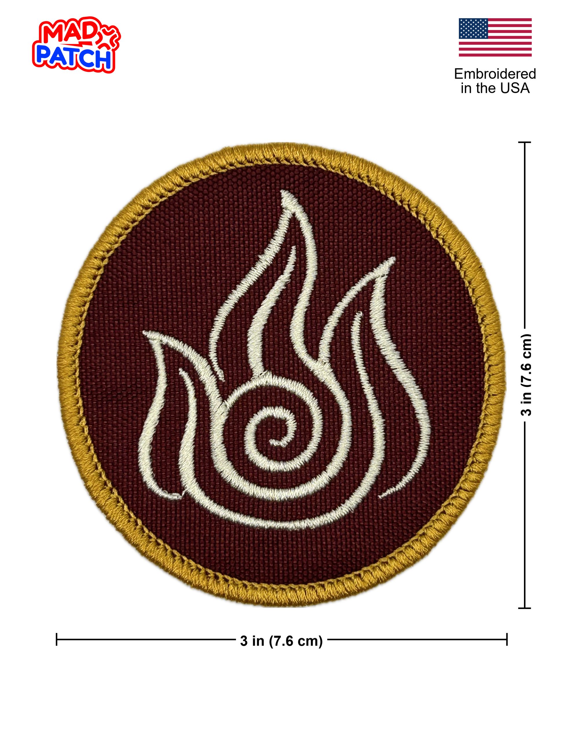 Firebending Patch Dimensions