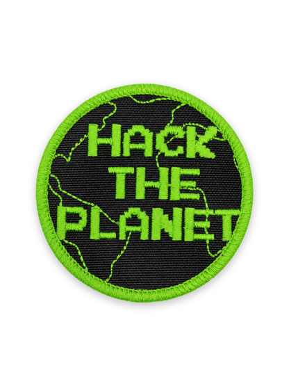 Hack The Planet Globe Patch Photo