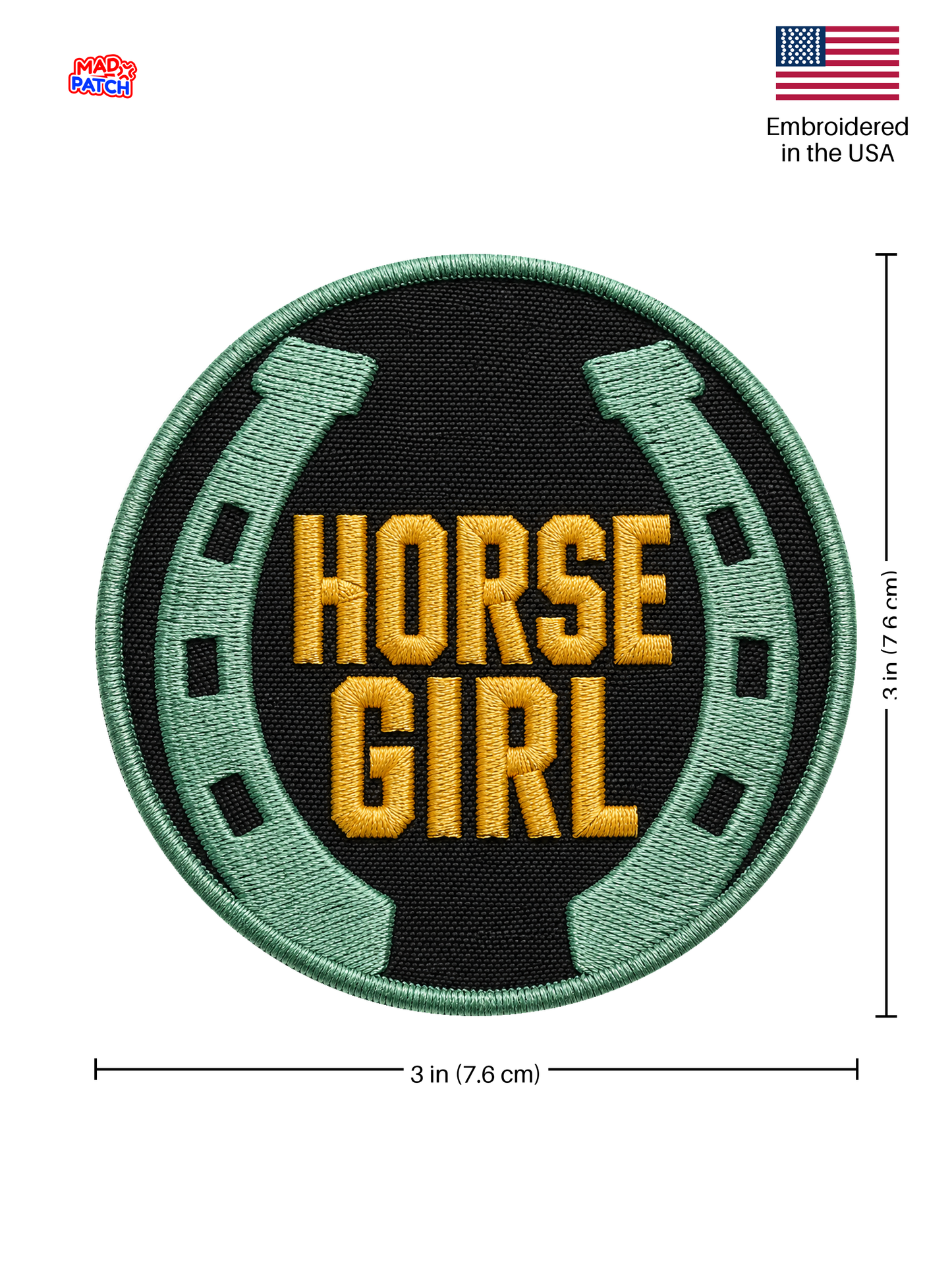 Horse Girl Patch Dimensions