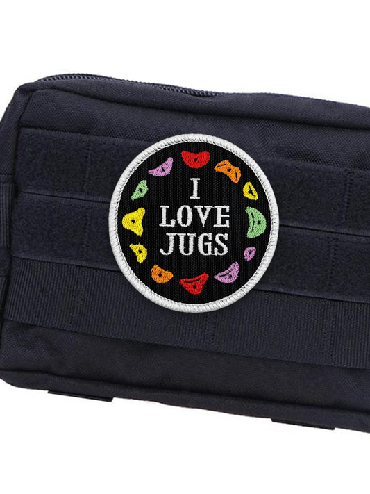 I Love Jugs Climbing Patch Velcro