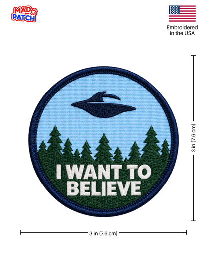I Want to Believe Patch Dimensions