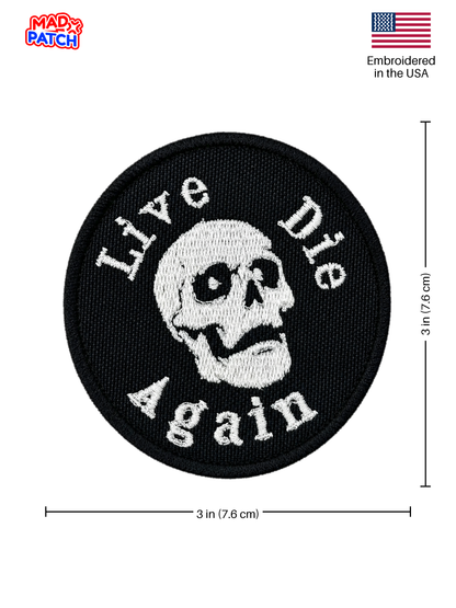 Live Die Skull Patch Dimensions