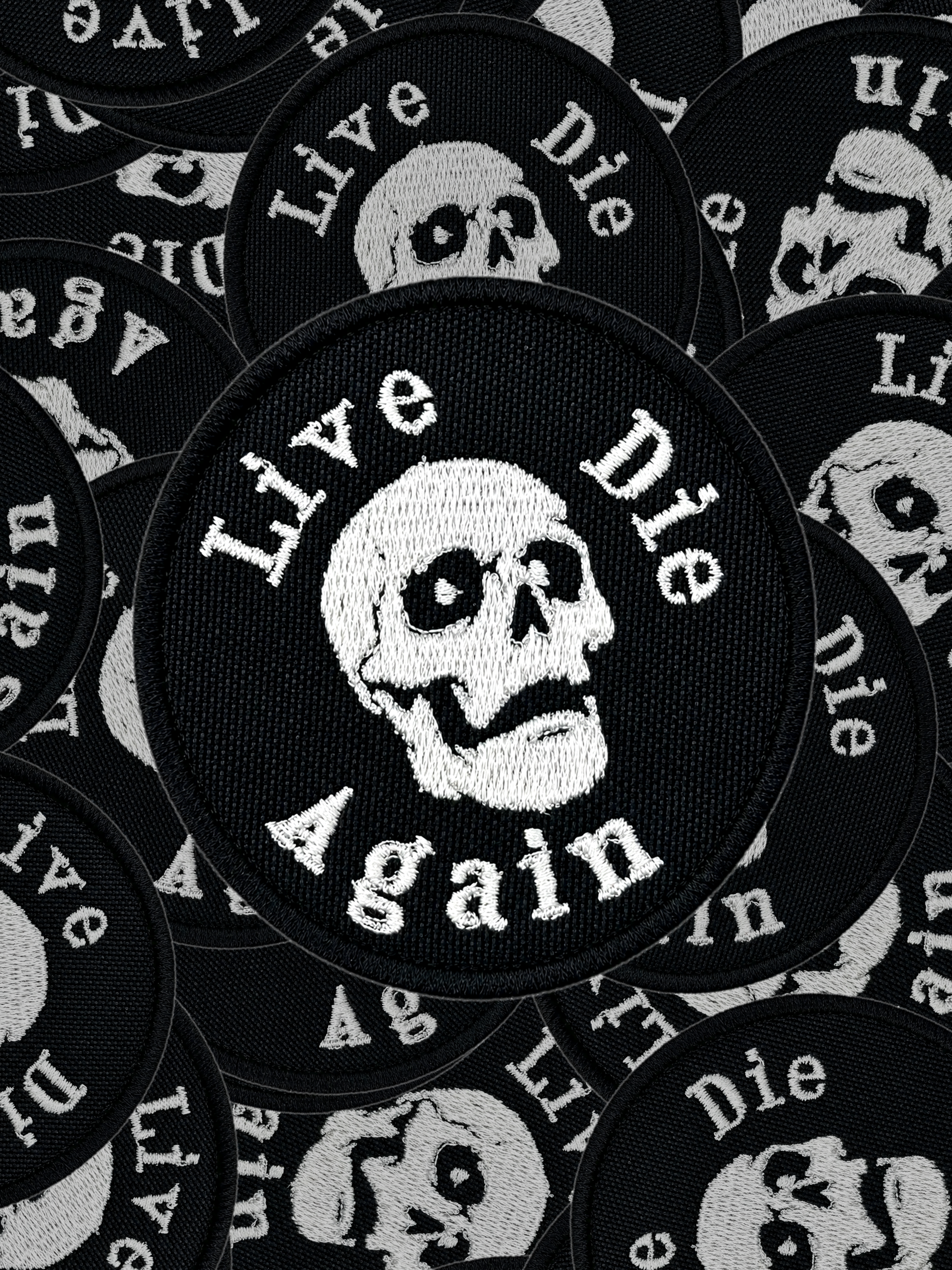 Live Die Skull Patch Pile