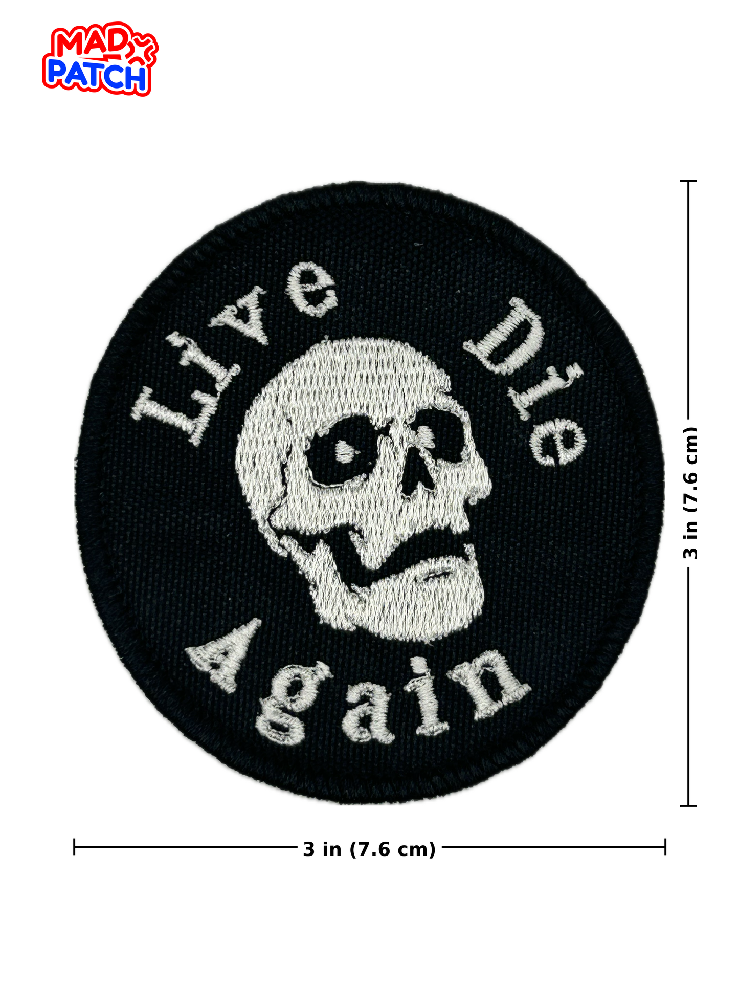 Live Die Skull Patch png Dimensions