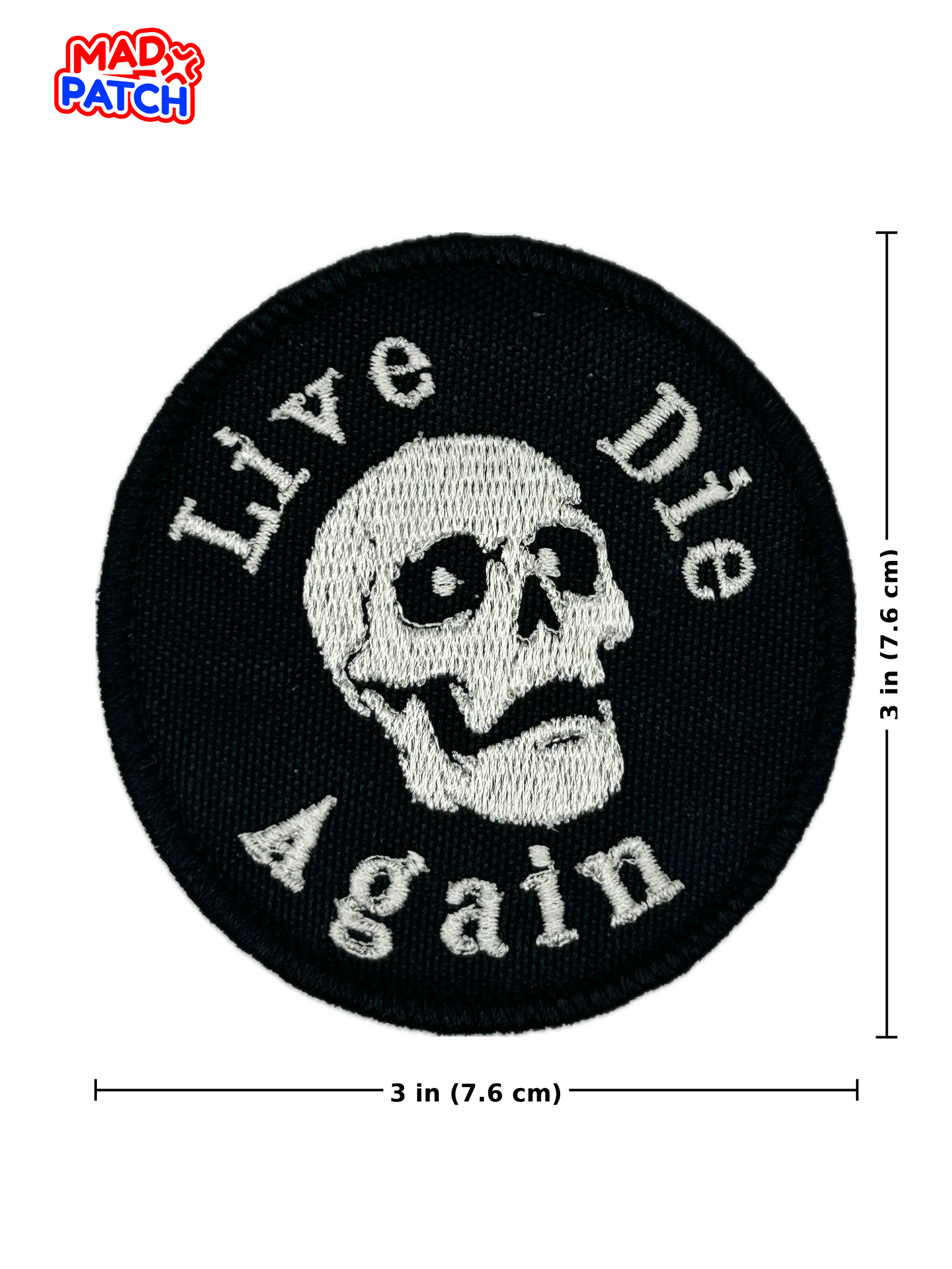 Live Die Skull Patch png Dimensions