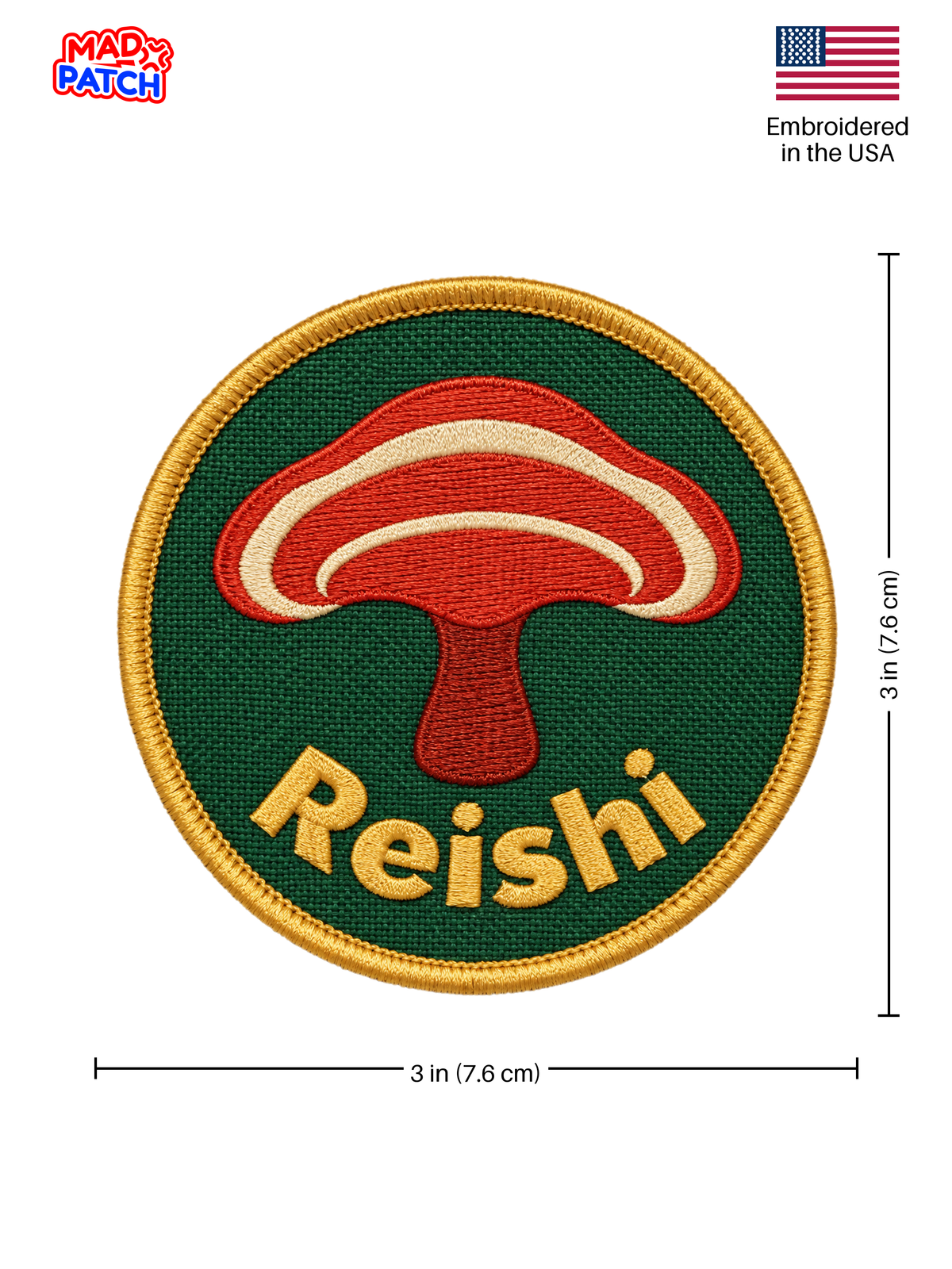 Reishi Mushroom Patch Dimensions