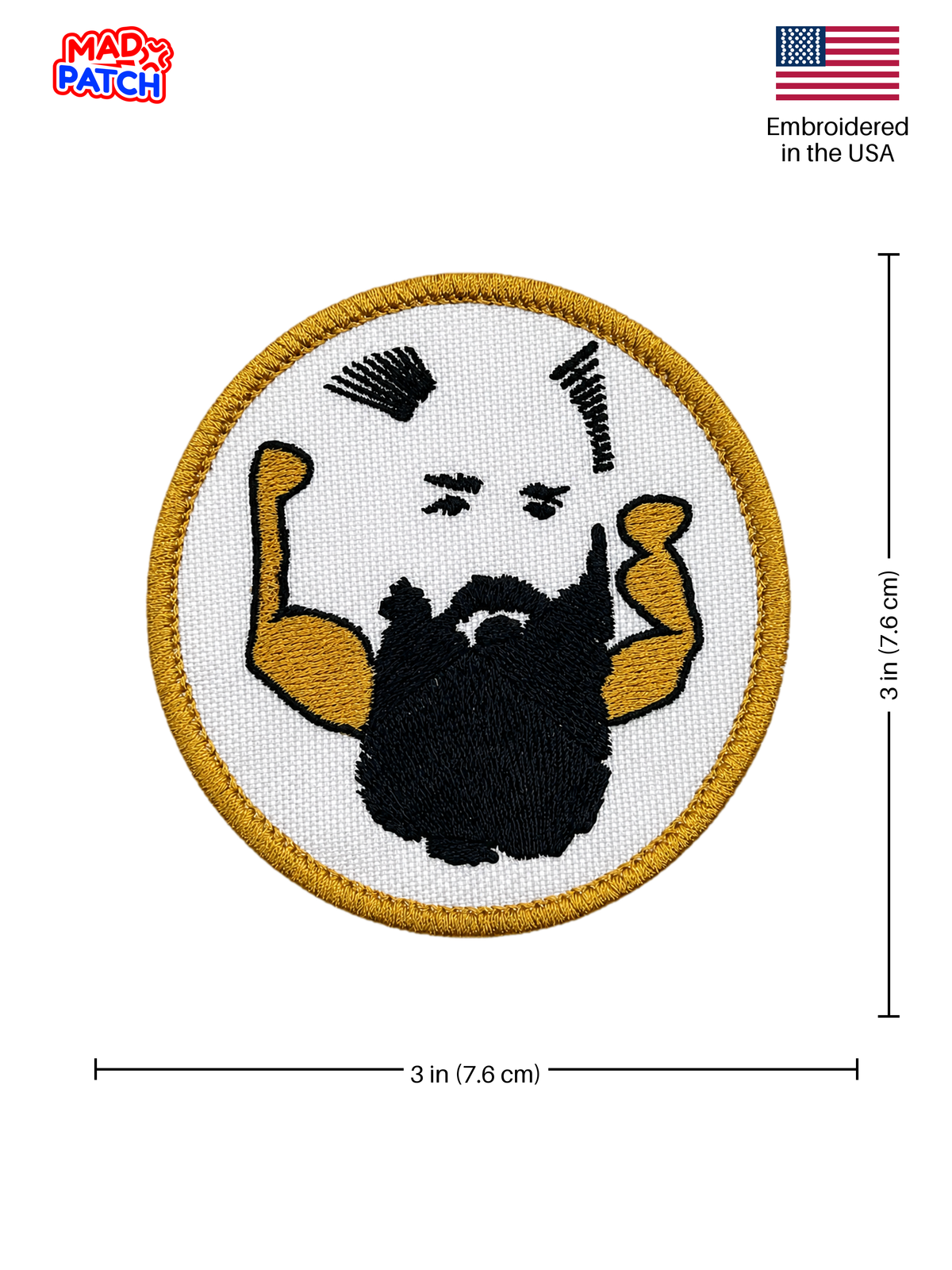 Strong Beard Patch Dimensions