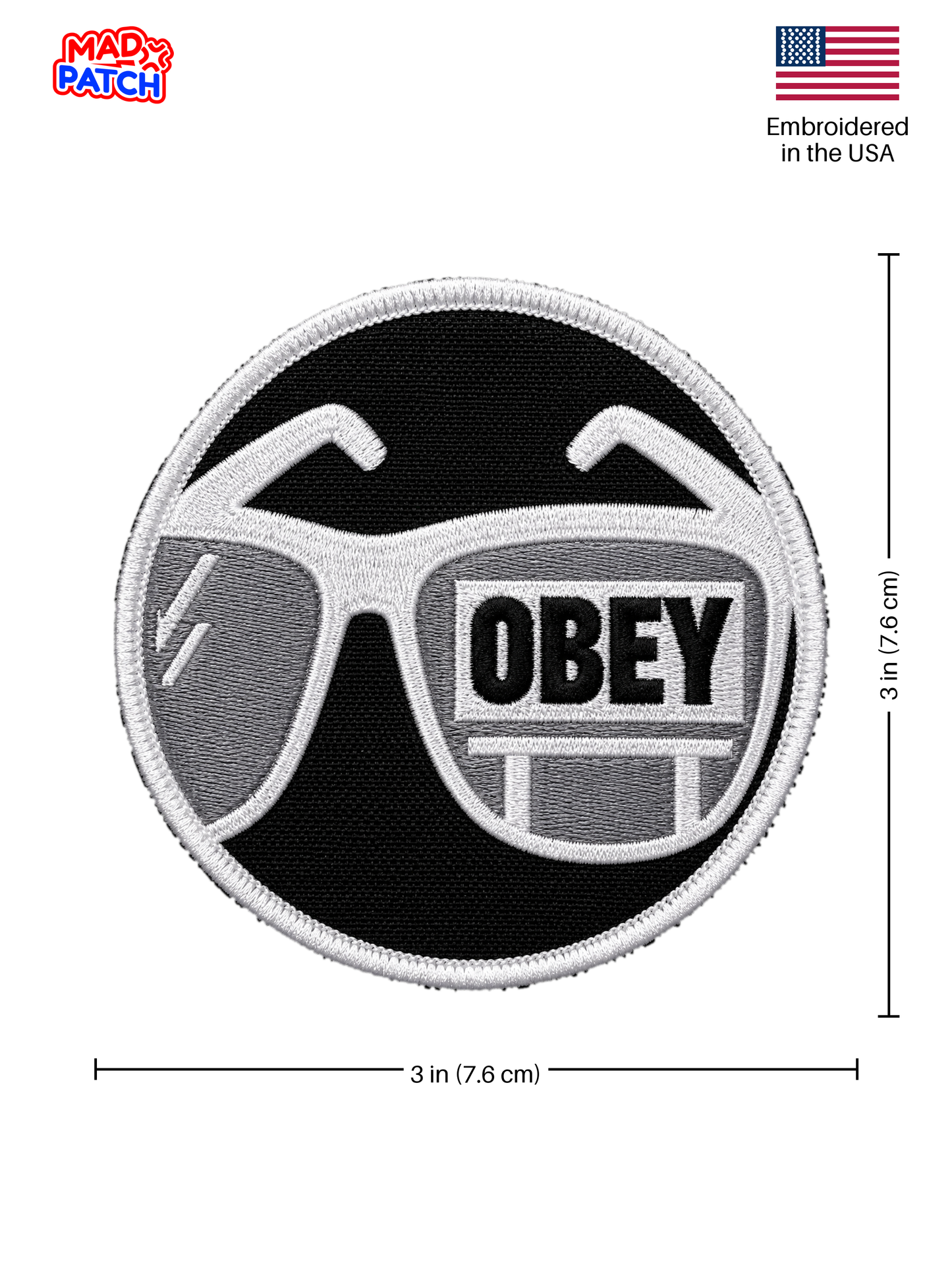 They Live Obey Patch Dimensions