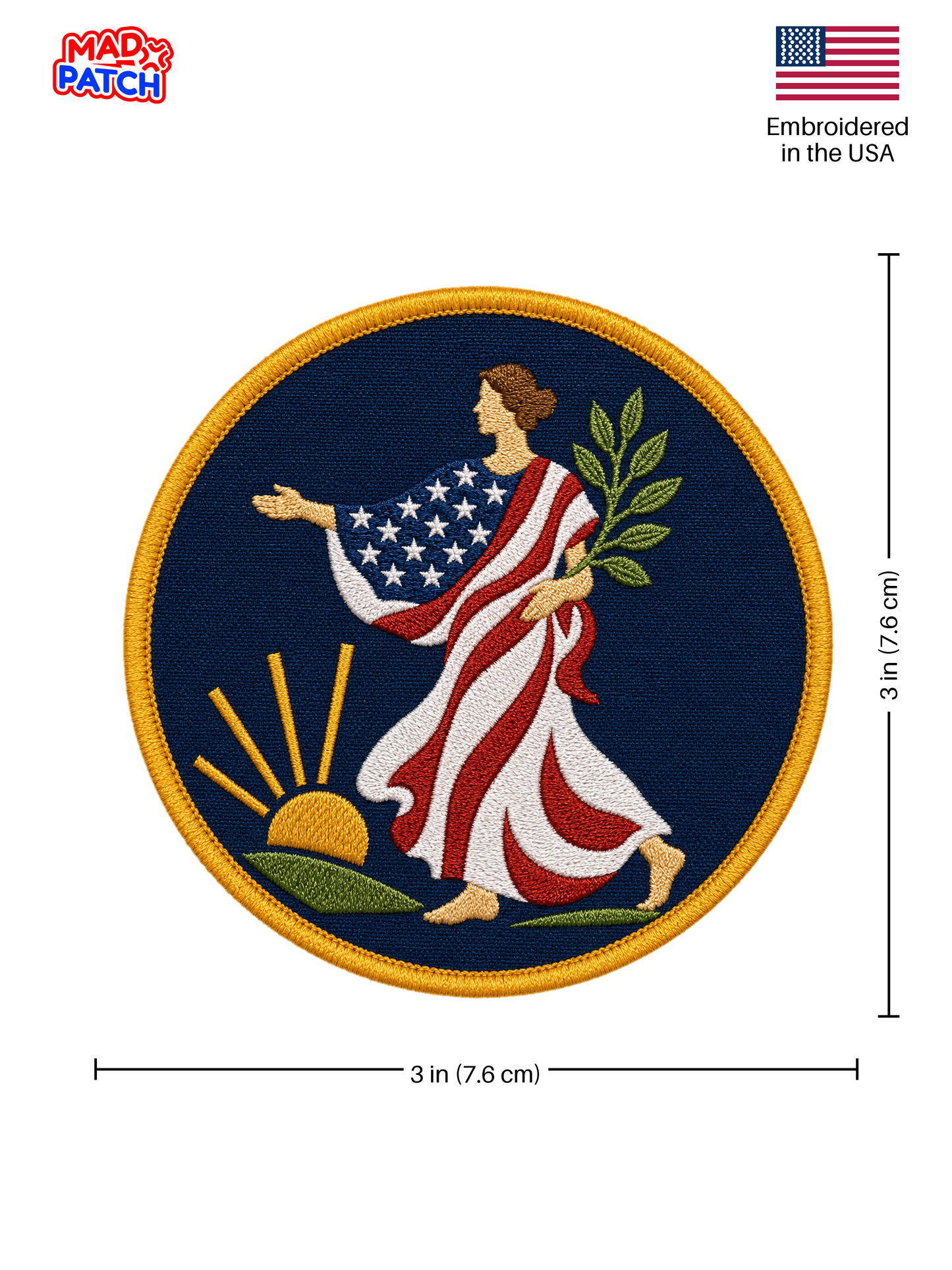 Walking Liberty Patch Dimensions
