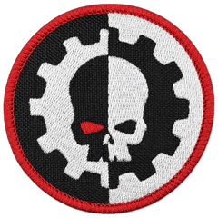 Techpriest cog skull embroidered patch